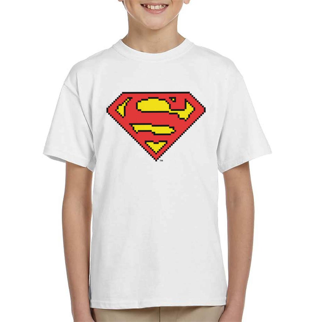 Superman Pixelated Logo Kid's T-Shirt-ALL + EVERY