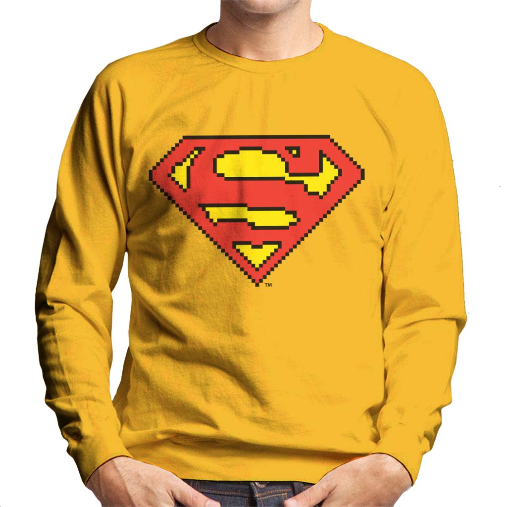 Superman Pixelated Logo Men's Sweatshirt-ALL + EVERY