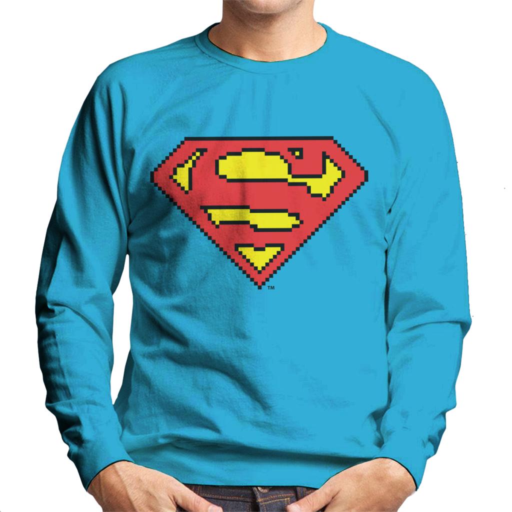 Superman Pixelated Logo Men's Sweatshirt-ALL + EVERY