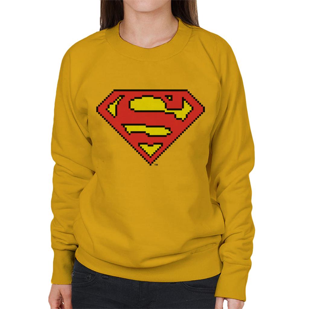 Superman Pixelated Logo Women's Sweatshirt-ALL + EVERY