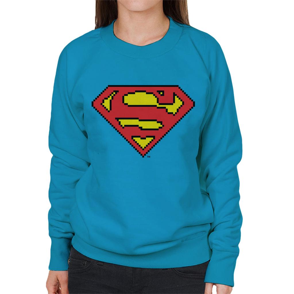 Superman Pixelated Logo Women's Sweatshirt-ALL + EVERY