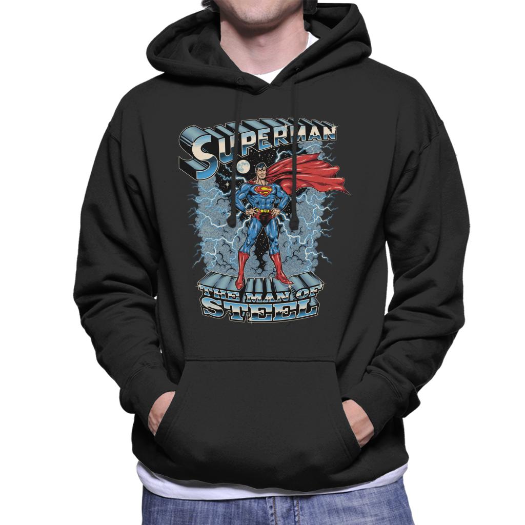 Superman The Man Of Steel Men's Hooded Sweatshirt-ALL + EVERY