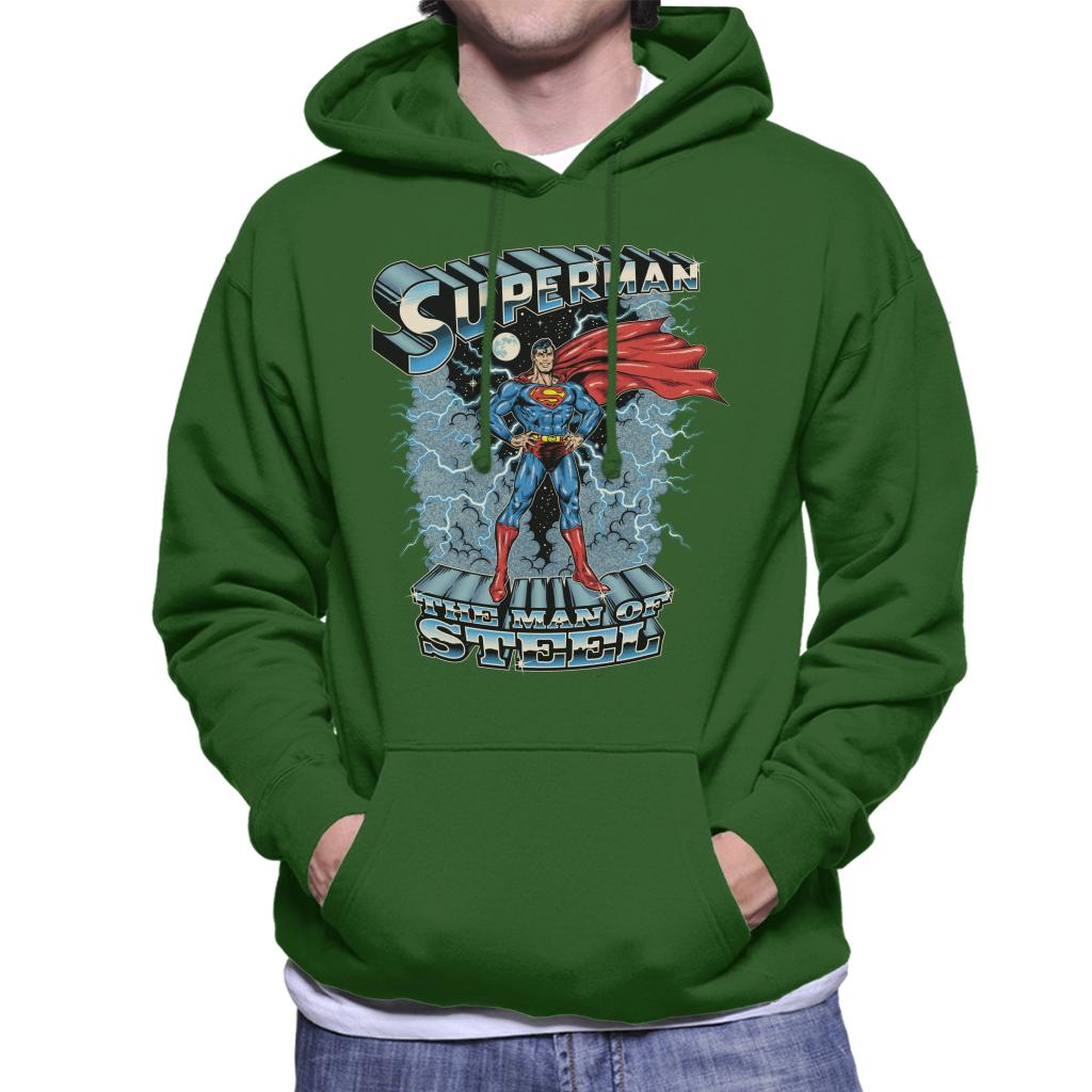 Superman The Man Of Steel Men's Hooded Sweatshirt-ALL + EVERY