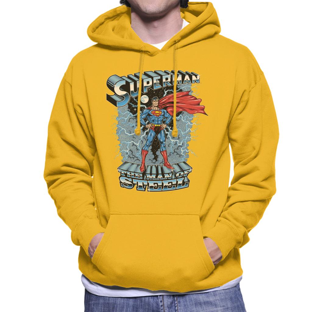 Superman The Man Of Steel Men's Hooded Sweatshirt-ALL + EVERY