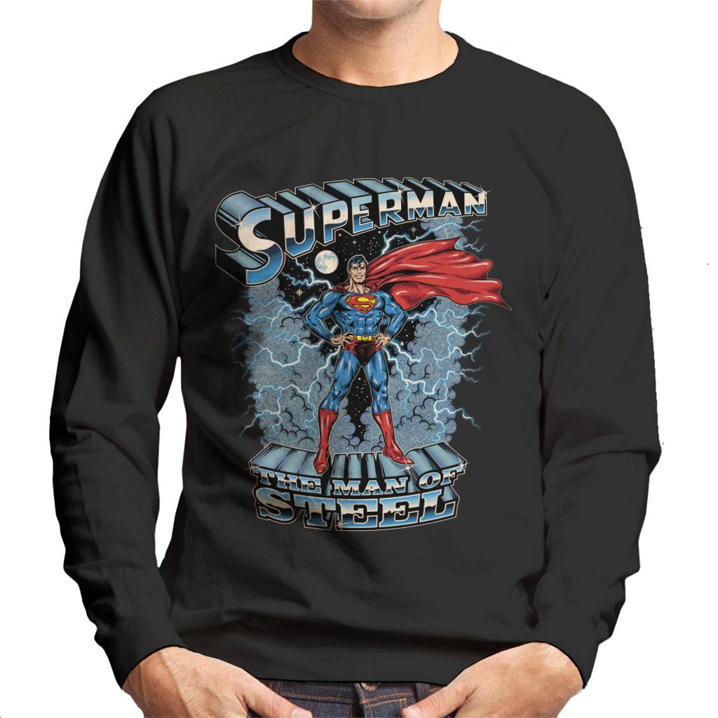 Superman The Man Of Steel Men's Sweatshirt-ALL + EVERY