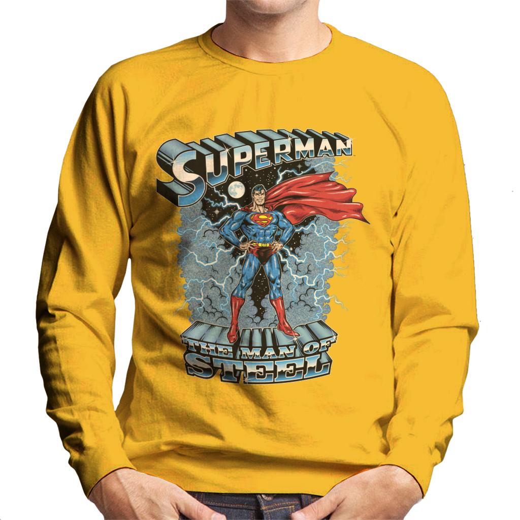 Superman The Man Of Steel Men's Sweatshirt-ALL + EVERY