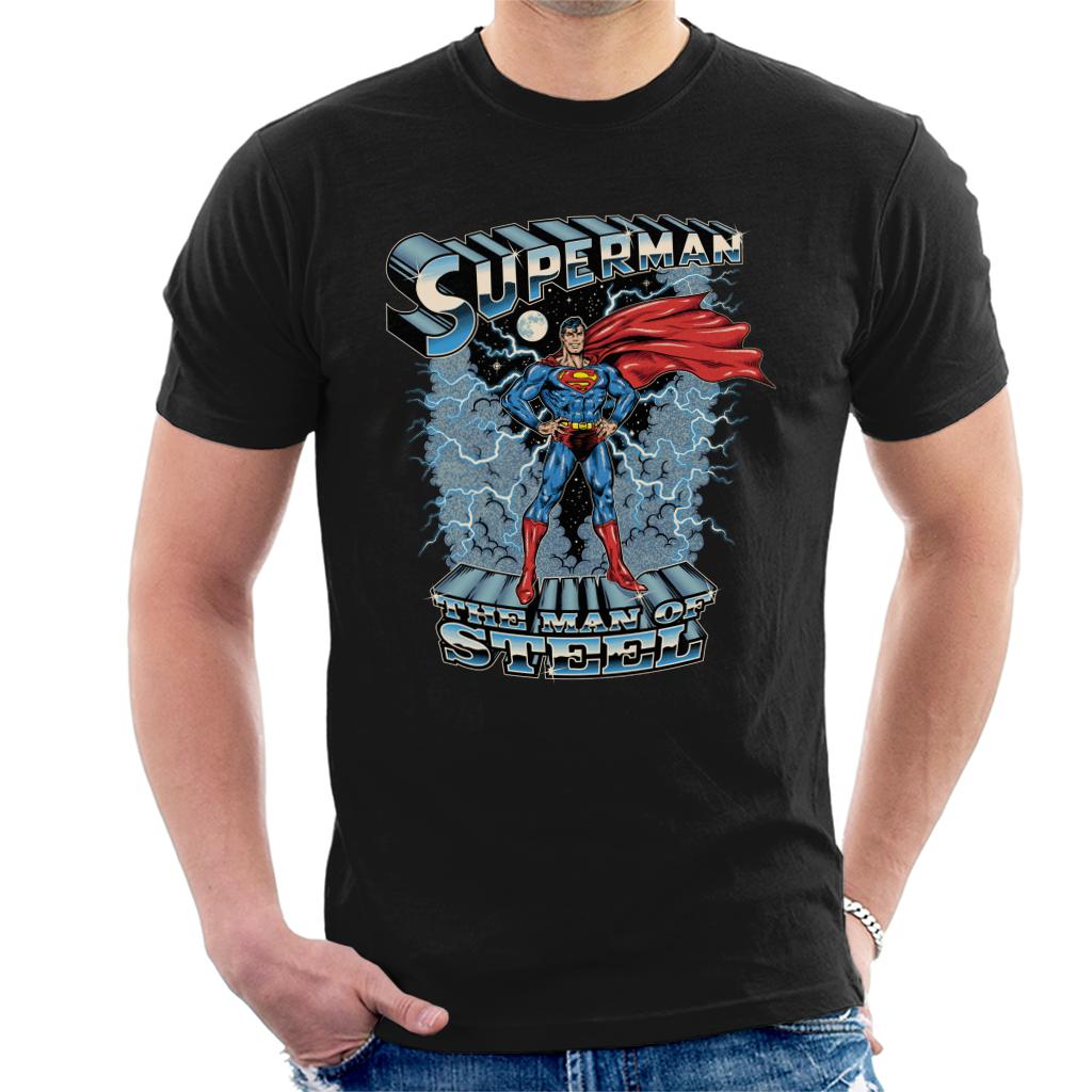 Superman The Man Of Steel Men's T-Shirt-ALL + EVERY