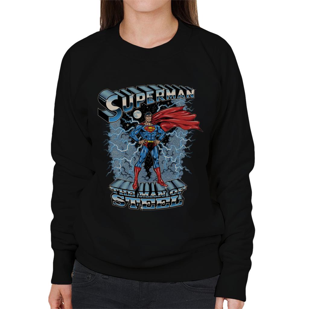 Superman The Man Of Steel Women's Sweatshirt-ALL + EVERY