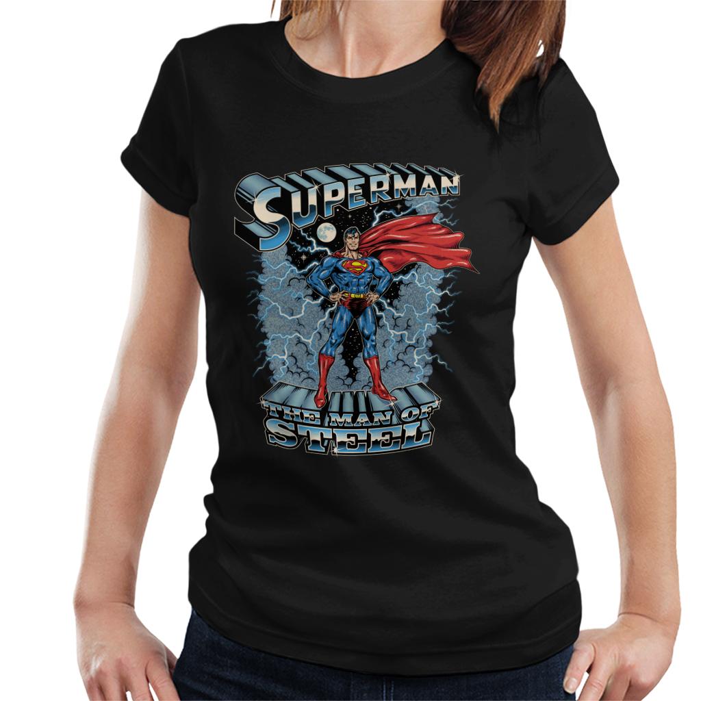 Superman The Man Of Steel Women's T-Shirt-ALL + EVERY