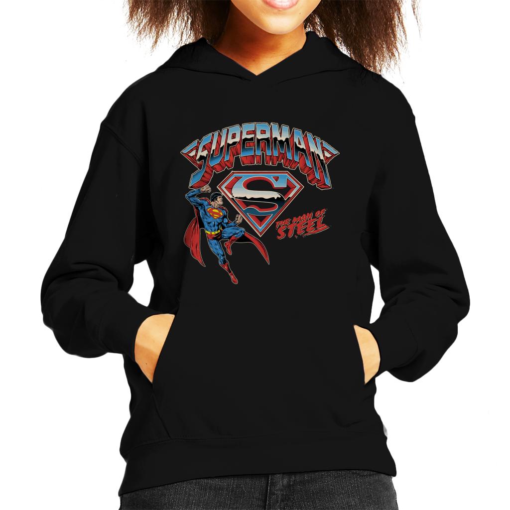 Superman Logo The Man Of Steel Kid's Hooded Sweatshirt-ALL + EVERY