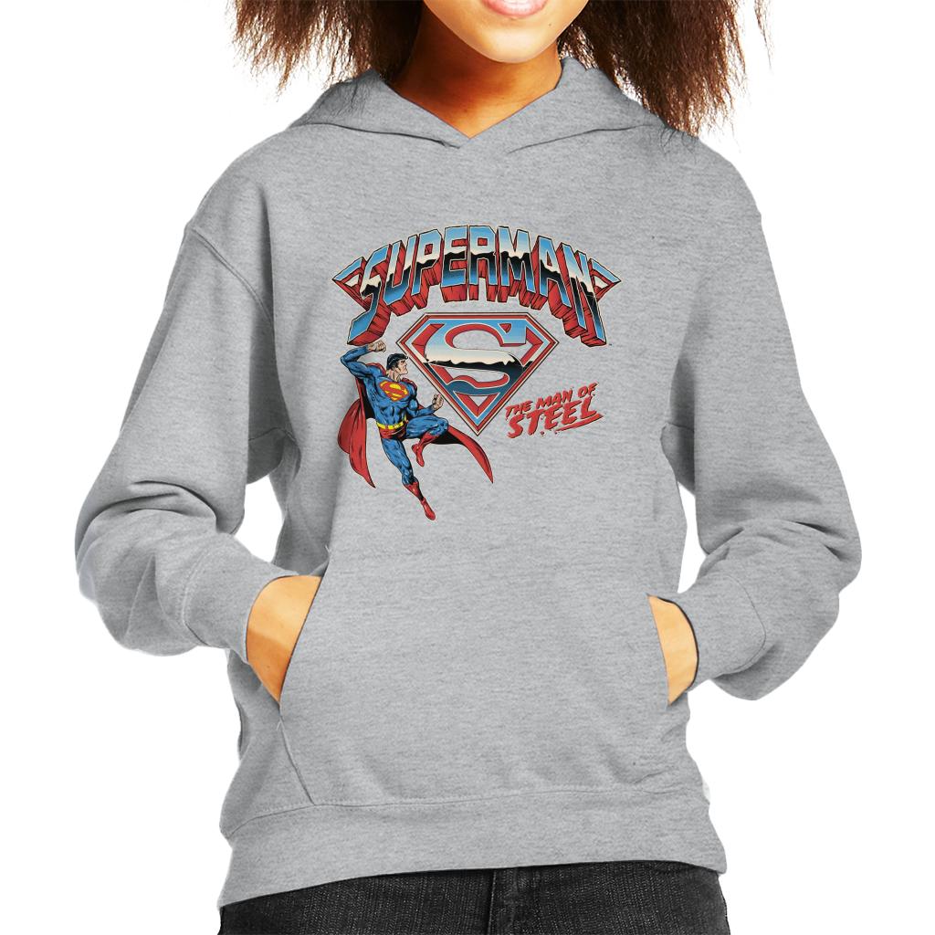 Superman Logo The Man Of Steel Kid's Hooded Sweatshirt-ALL + EVERY