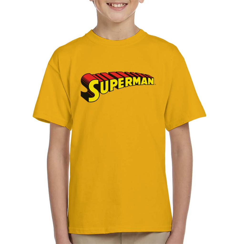 Superman 3 Dimensional Yellow Logo Kid's T-Shirt-ALL + EVERY