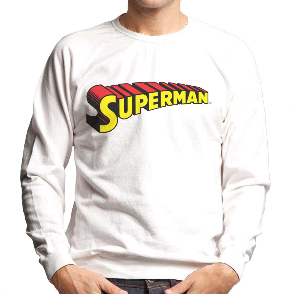 Superman 3 Dimensional Yellow Logo Men's Sweatshirt-ALL + EVERY