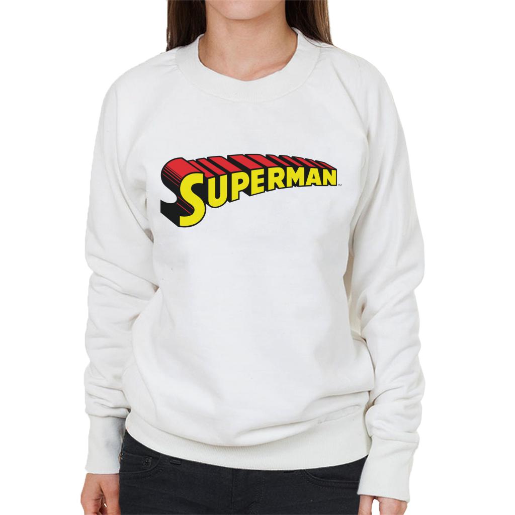 Superman 3 Dimensional Yellow Logo Women's Sweatshirt-ALL + EVERY