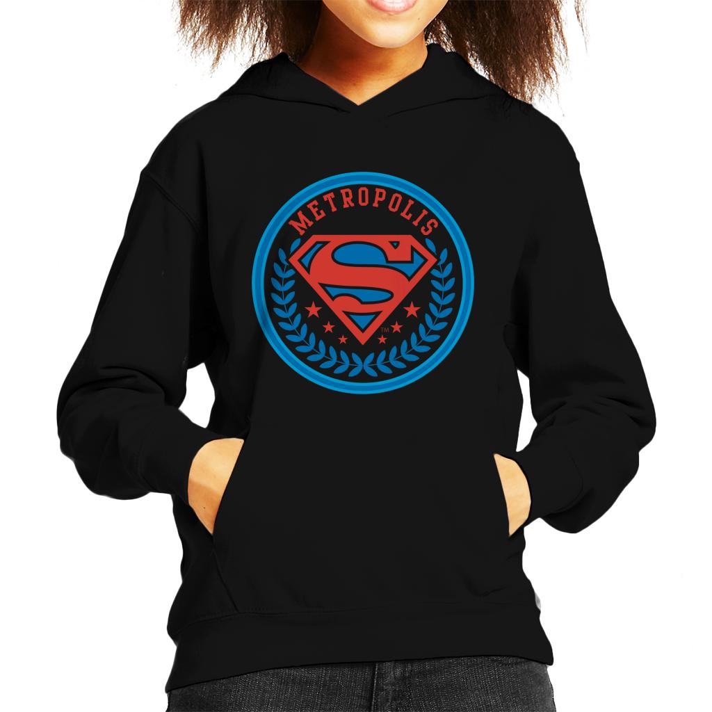 Superman Comic Metropolis Logo Kid's Hooded Sweatshirt-ALL + EVERY