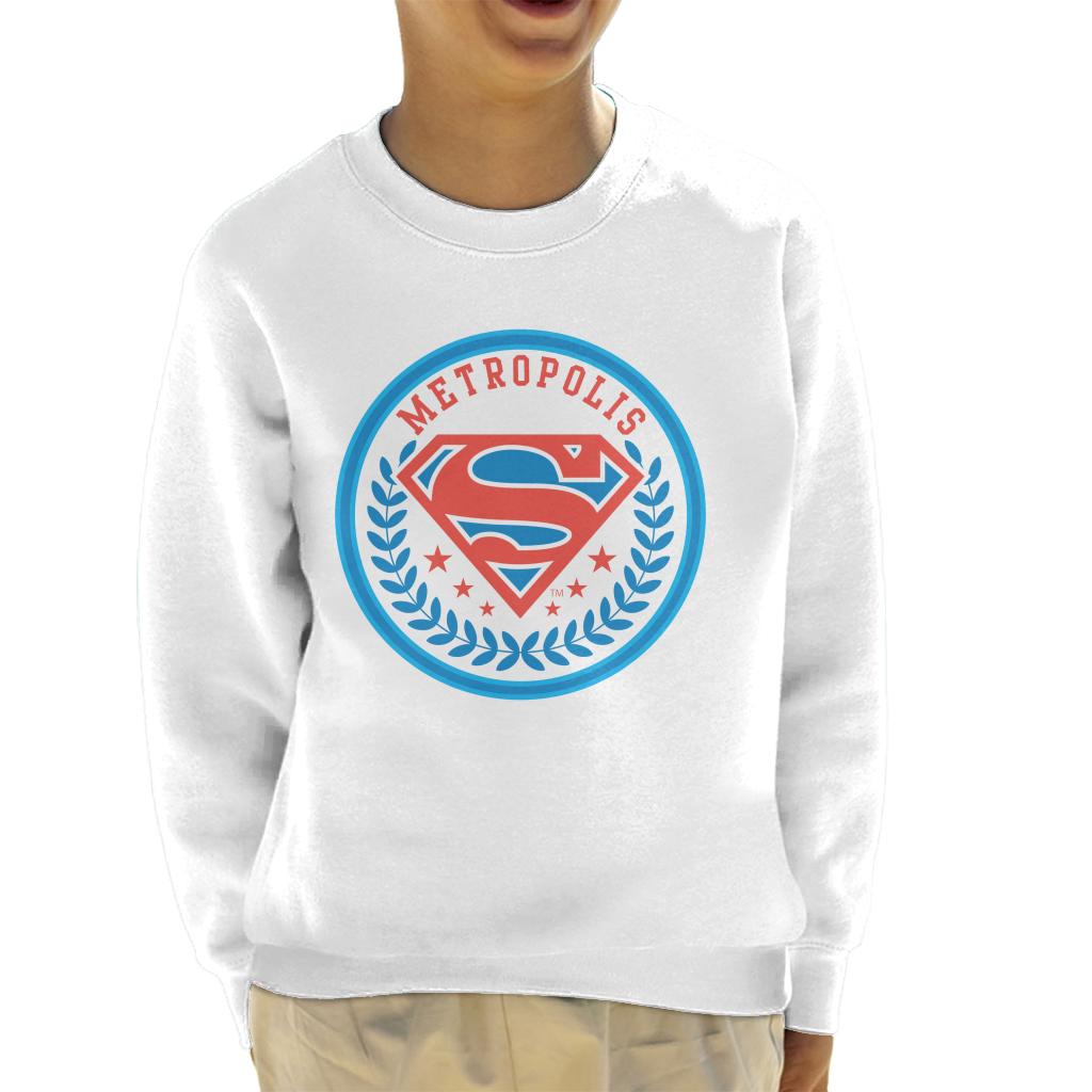 Superman Comic Metropolis Logo Kid's Sweatshirt-ALL + EVERY