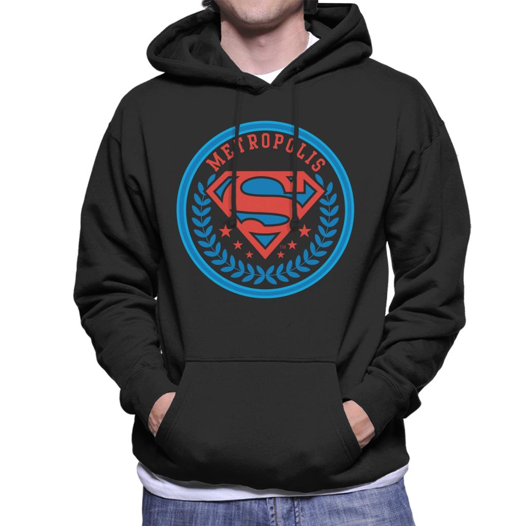 Superman Comic Metropolis Logo Men's Hooded Sweatshirt-ALL + EVERY