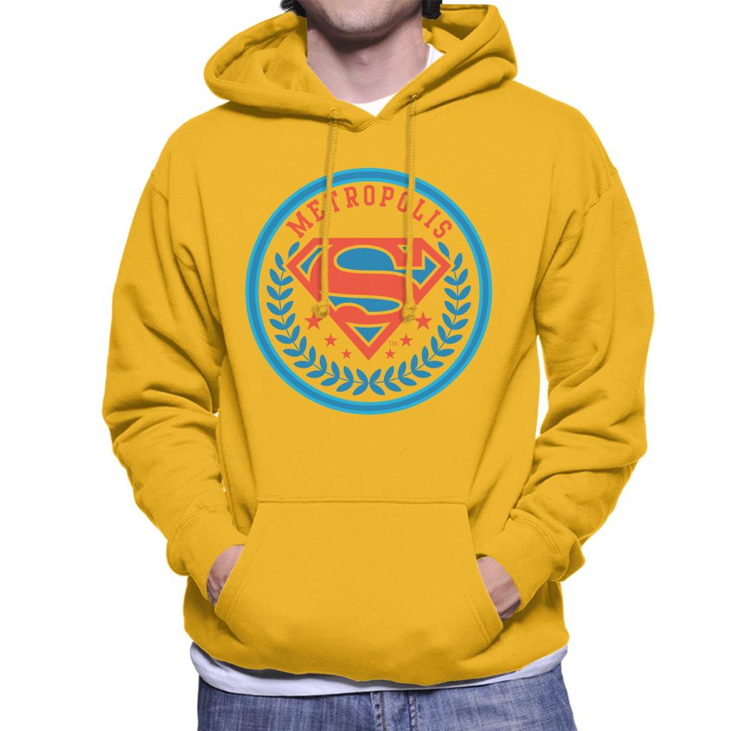 Superman Comic Metropolis Logo Men's Hooded Sweatshirt-ALL + EVERY