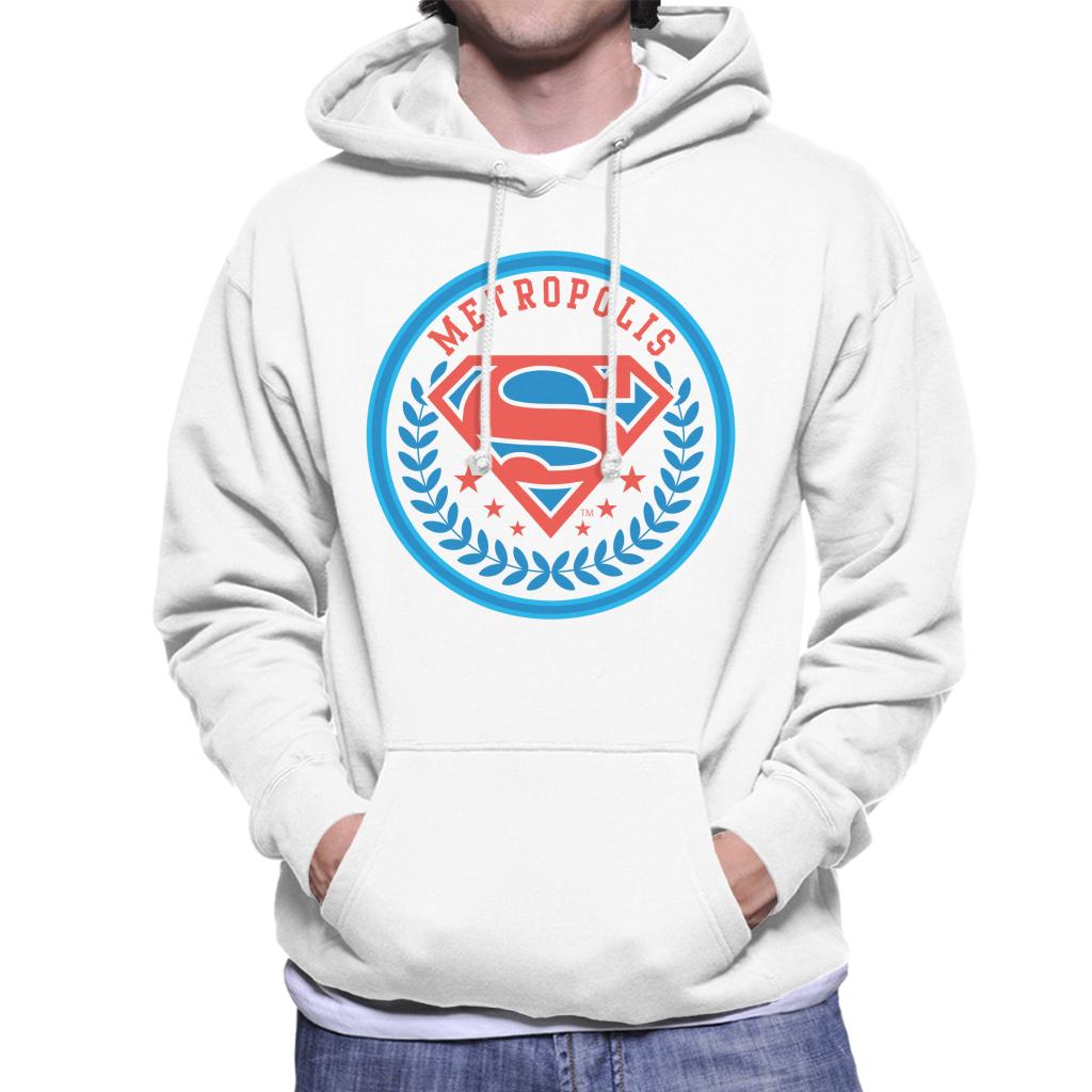 Superman Comic Metropolis Logo Men's Hooded Sweatshirt-ALL + EVERY