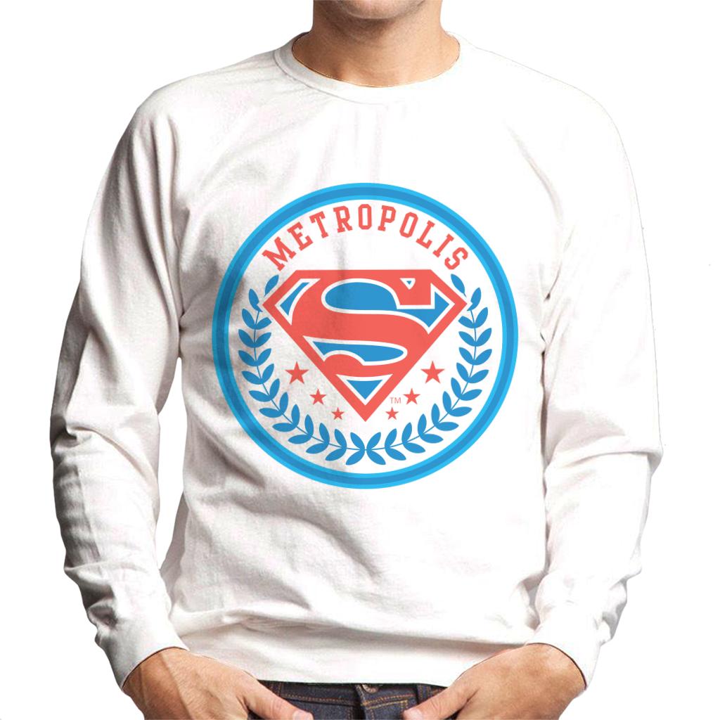 Superman Comic Metropolis Logo Men's Sweatshirt-ALL + EVERY