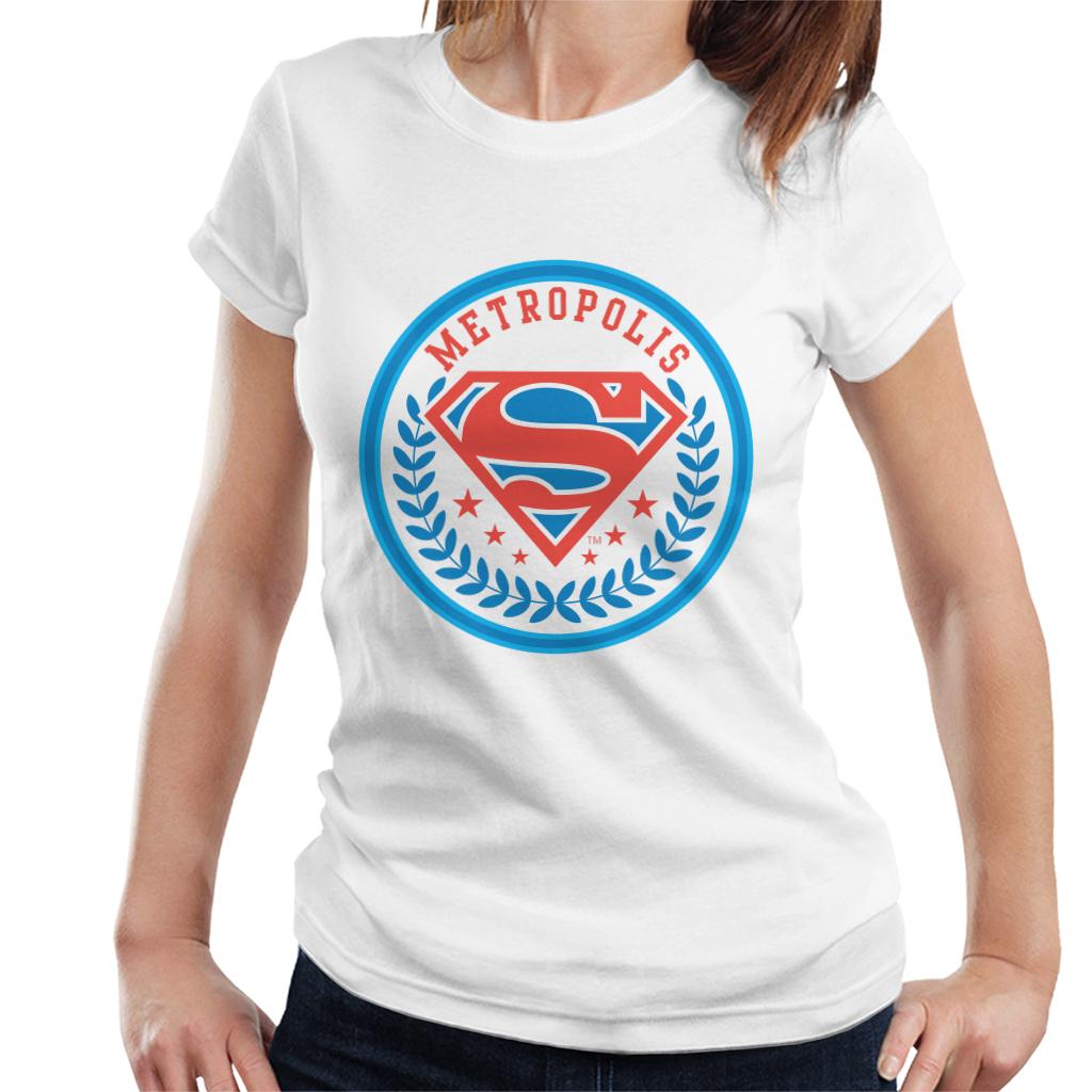 Superman Comic Metropolis Logo Women's T-Shirt-ALL + EVERY