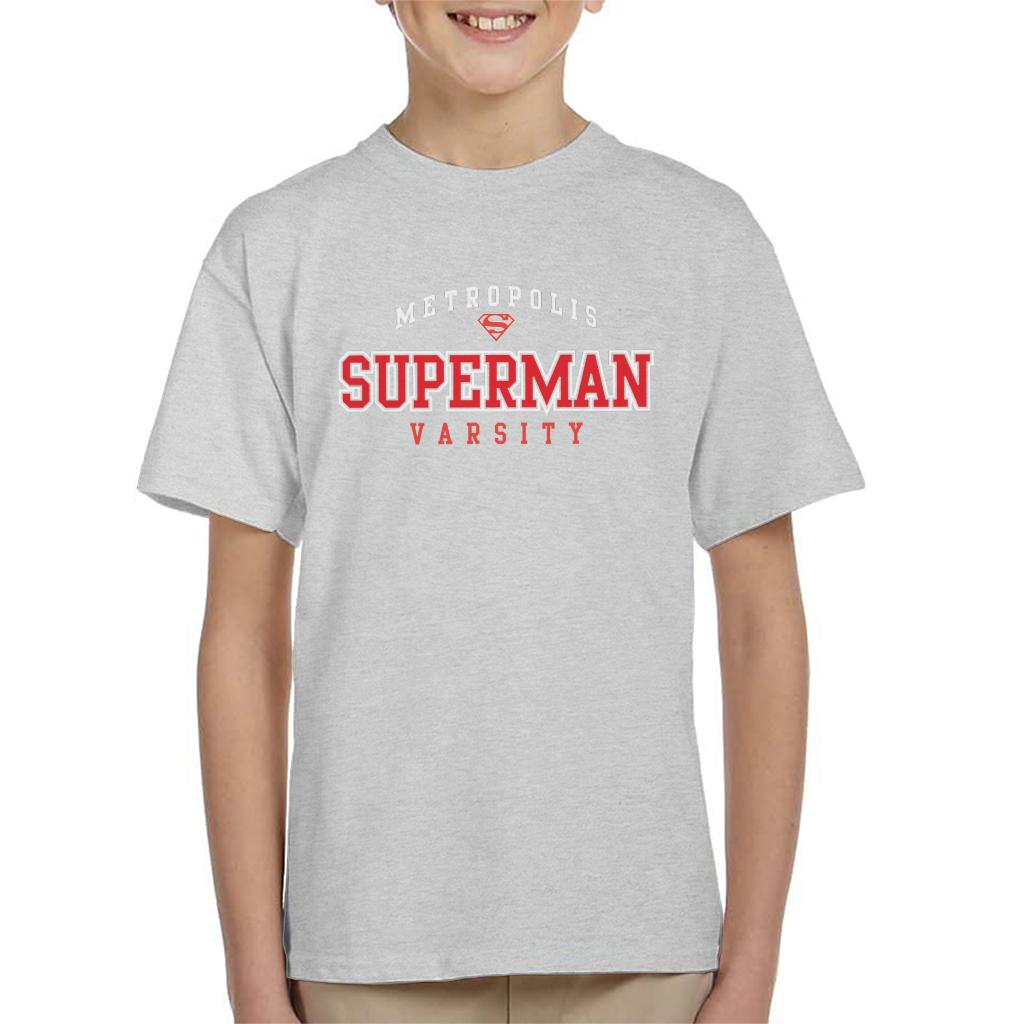 Superman Metropolis Varsity Logo Kid's T-Shirt-ALL + EVERY