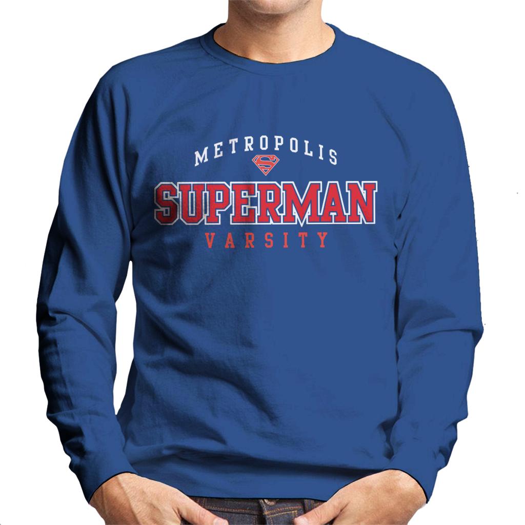 Superman Metropolis Varsity Logo Men's Sweatshirt-ALL + EVERY