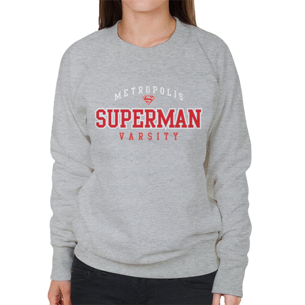 Superman Metropolis Varsity Logo Women's Sweatshirt-ALL + EVERY