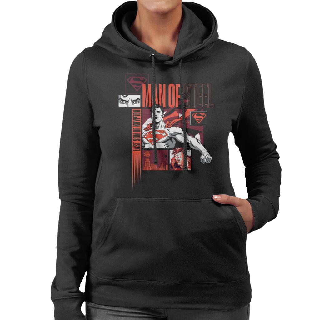 Superman Last Son Of Krypton Montage Women's Hooded Sweatshirt-ALL + EVERY