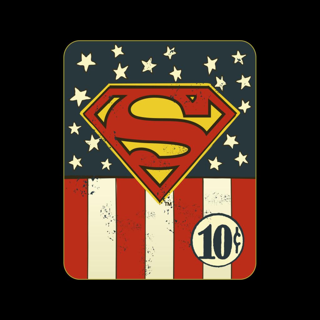 Superman US Flag Golden Age 10c Art Women's T-Shirt-ALL + EVERY