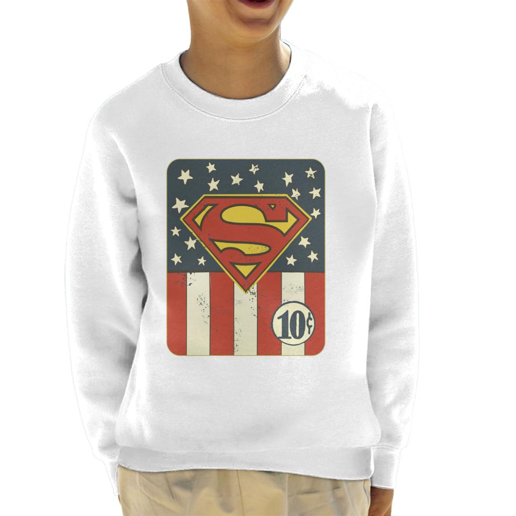 Superman US Flag Golden Age 10c Art Kid's Sweatshirt-ALL + EVERY