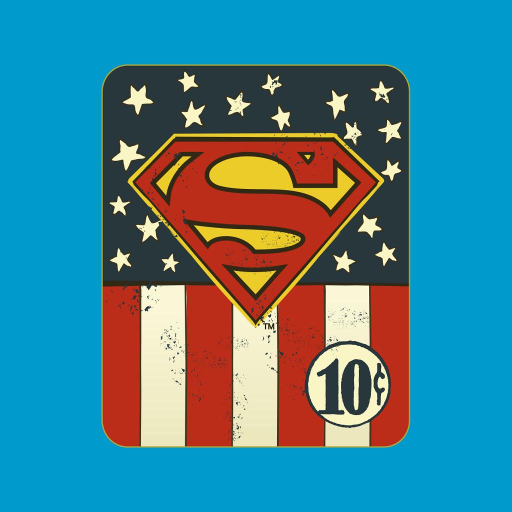 Superman US Flag Golden Age 10c Art Women's T-Shirt-ALL + EVERY