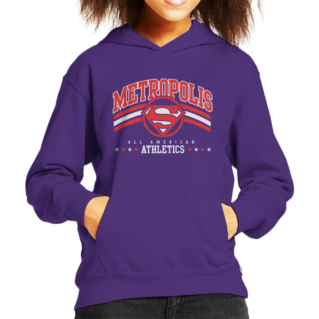Superman Metropolis All American Athletics Kid's Hooded Sweatshirt-ALL + EVERY
