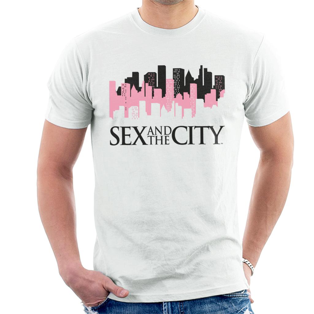 Sex and The City Logo City Lights Men's T-Shirt-ALL + EVERY