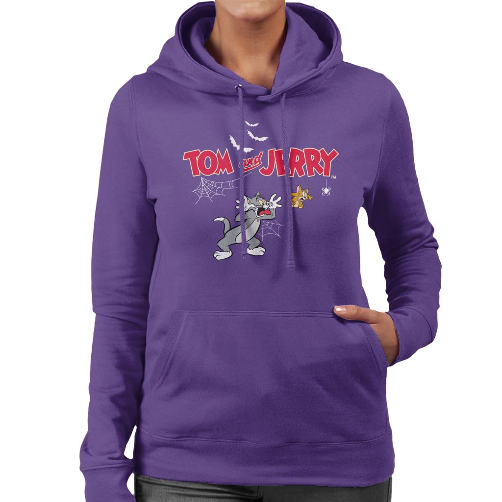 Tom and Jerry Halloween Jump Scare Women's Hooded Sweatshirt-ALL + EVERY