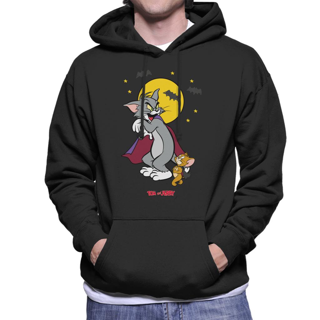 Tom and Jerry Halloween Vampires Men's Hooded Sweatshirt-ALL + EVERY