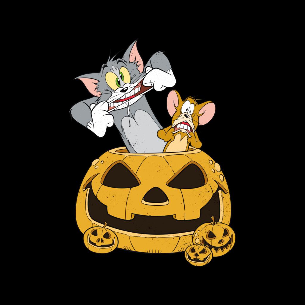 Tom and Jerry Halloween Pumpkin Face Men's T-Shirt-ALL + EVERY