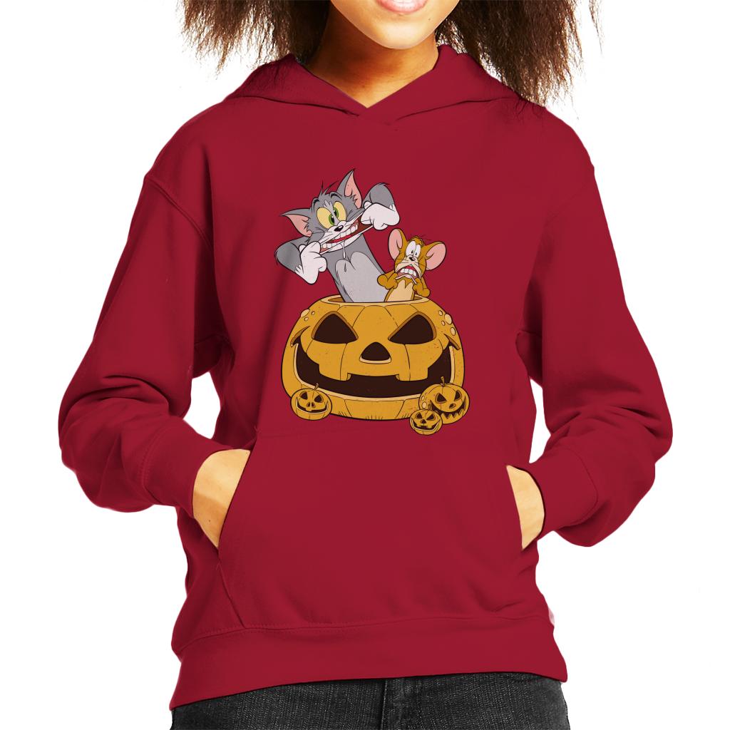 Tom and Jerry Halloween Pumpkin Face Kid's Hooded Sweatshirt-ALL + EVERY