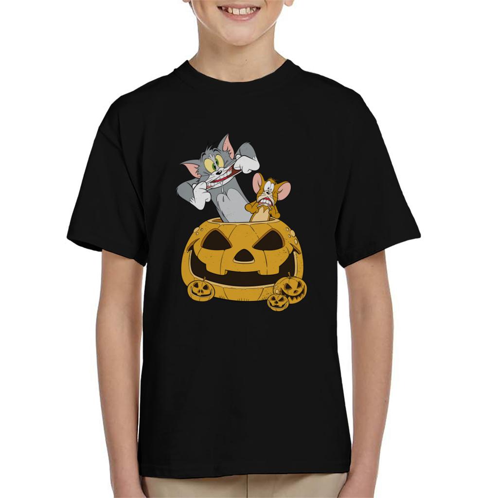 Tom and Jerry Halloween Pumpkin Face Kid's T-Shirt-ALL + EVERY