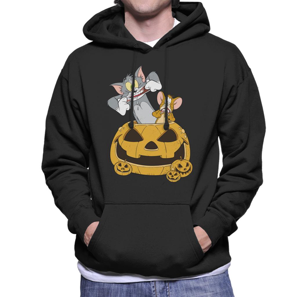 Tom and Jerry Halloween Pumpkin Face Men's Hooded Sweatshirt-ALL + EVERY