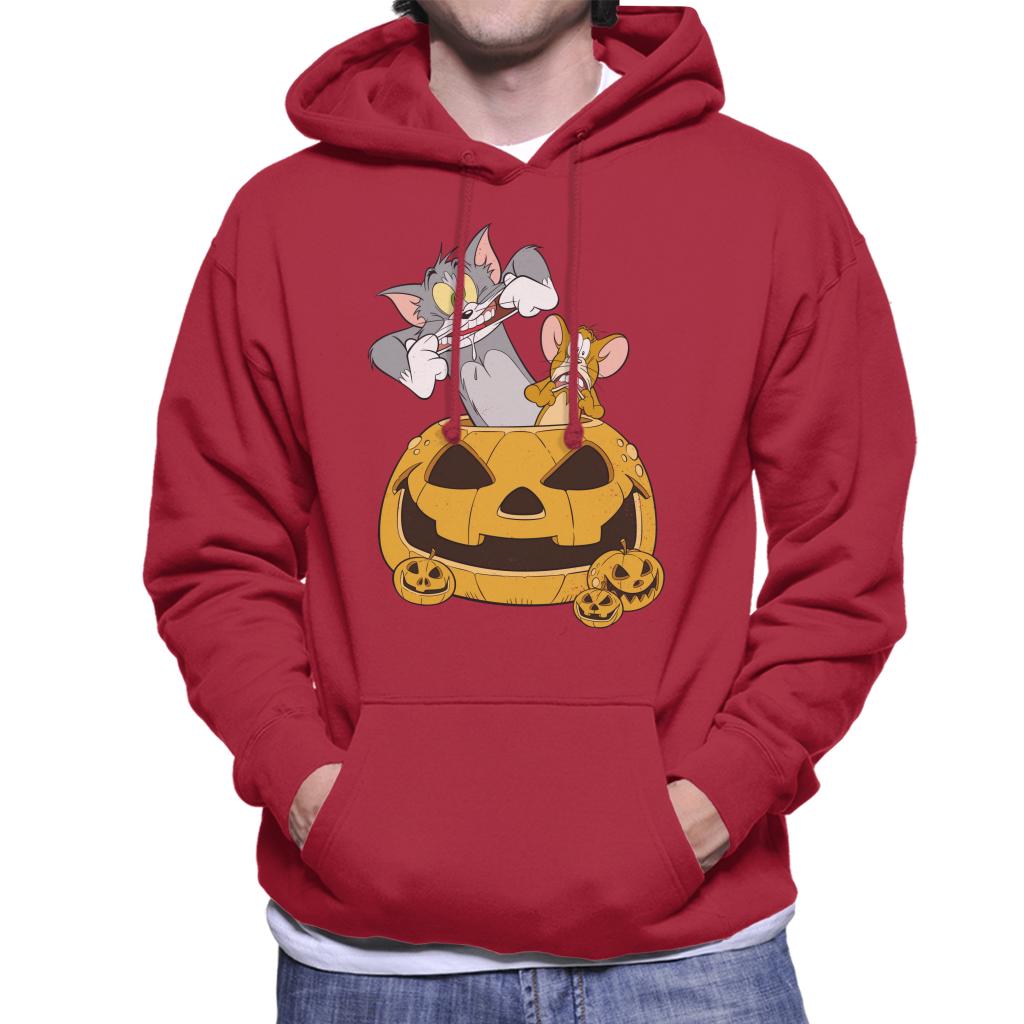 Tom and Jerry Halloween Pumpkin Face Men's Hooded Sweatshirt-ALL + EVERY