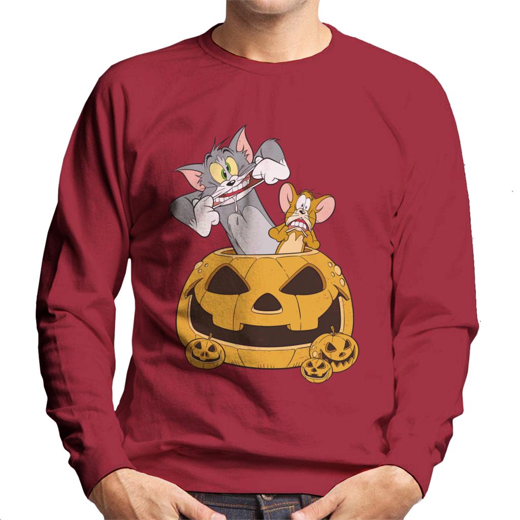 Tom and Jerry Halloween Pumpkin Face Men's Sweatshirt-ALL + EVERY