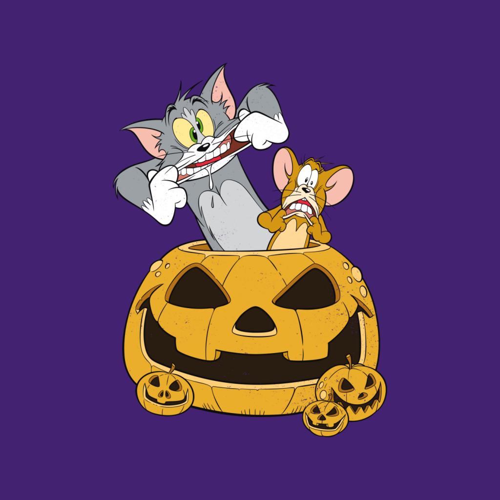 Tom and Jerry Halloween Pumpkin Face Kid's T-Shirt-ALL + EVERY