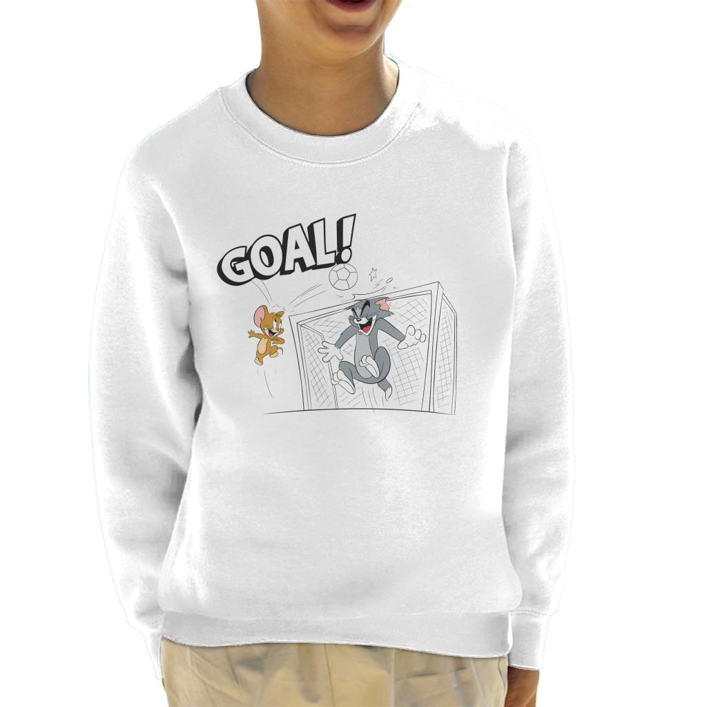 Tom and Jerry Football Back Of The Net Kid's Sweatshirt-ALL + EVERY