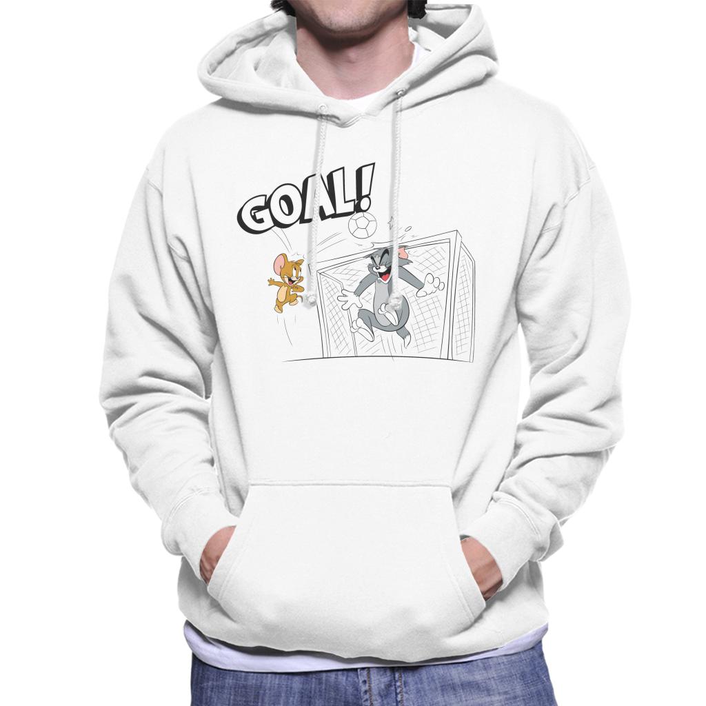 Tom and Jerry Football Back Of The Net Men's Hooded Sweatshirt-ALL + EVERY