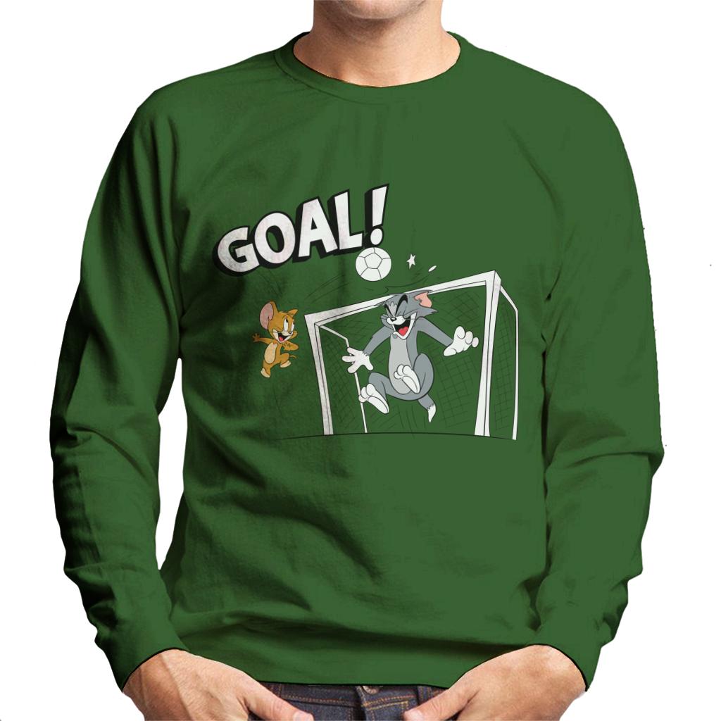 Tom and Jerry Football Back Of The Net Men's Sweatshirt-ALL + EVERY