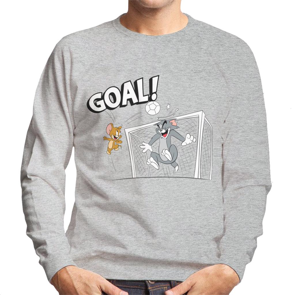 Tom and Jerry Football Back Of The Net Men's Sweatshirt-ALL + EVERY