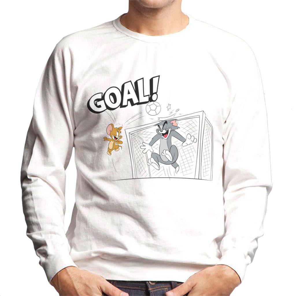 Tom and Jerry Football Back Of The Net Men's Sweatshirt-ALL + EVERY