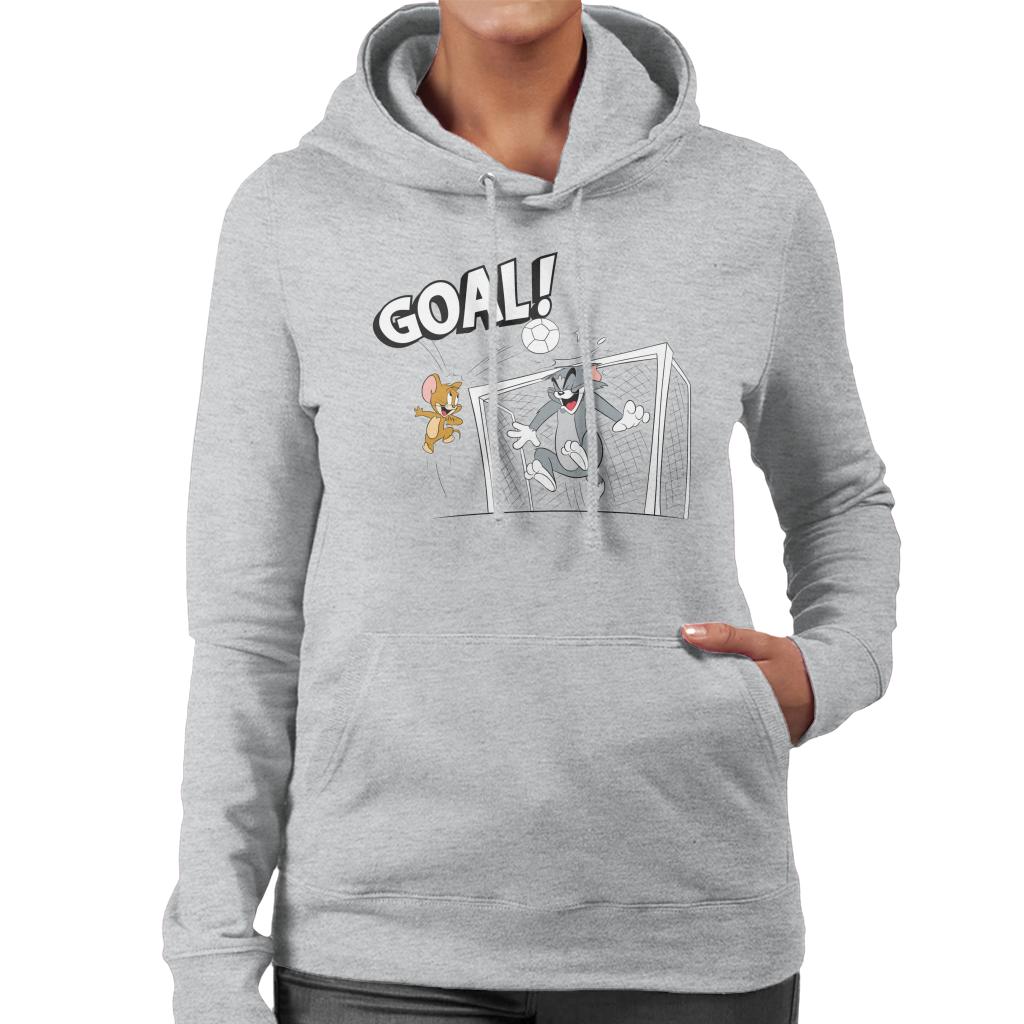 Tom and Jerry Football Back Of The Net Women's Hooded Sweatshirt-ALL + EVERY