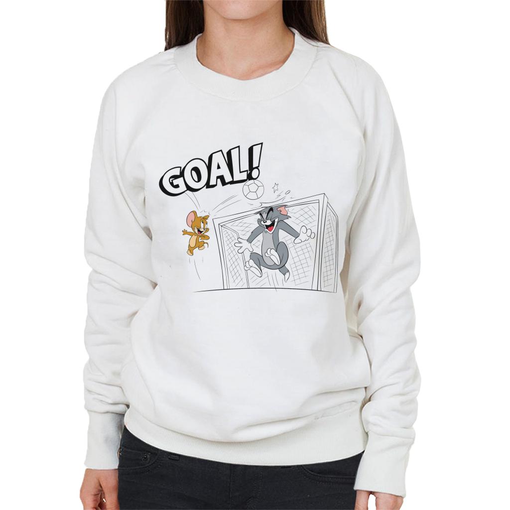 Tom and Jerry Football Back Of The Net Women's Sweatshirt-ALL + EVERY